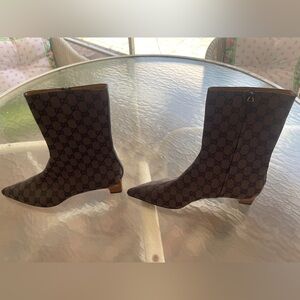 Gucci vintage monogram GG logo fabric pointed toe Tom Ford boots